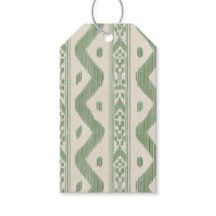 Kleinschalige groene Ikat op Crème