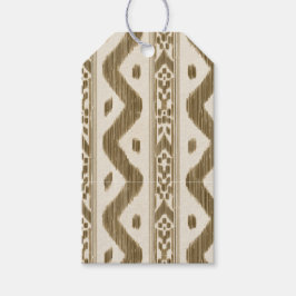 Kleinschalige Toscaanse Ikat op Crème Cadeaulabel