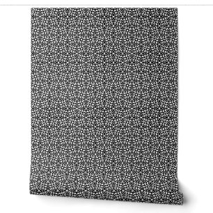 Kleinschalige zwart/wit abstracte geometrische moz behang