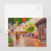 Kleinschilderen van het Japanse kleine Tokyo-dorp Briefkaart (Voorkant / Achterkant)