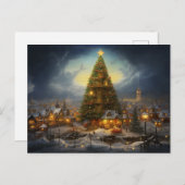 Kleinstadt-Weihnachtswunder mit Großem Baum Briefkaart (Voorkant / Achterkant)