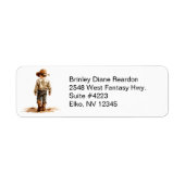 Kleinste Cowboy Retouradreslabel Etiket (Voorkant)