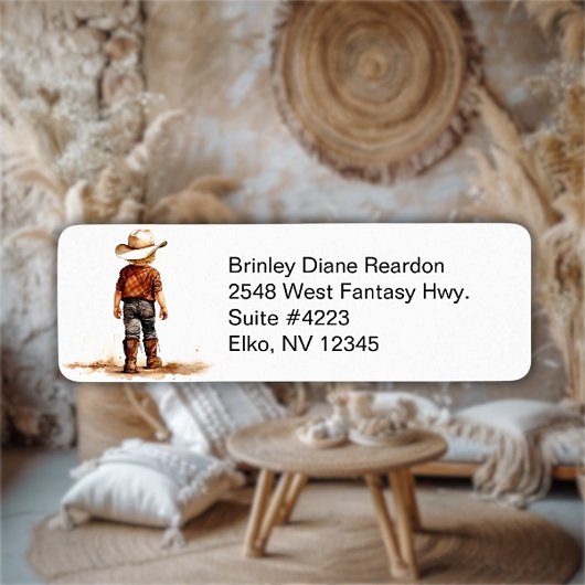 Kleinste Cowgirl Retouradreslabel Etiket