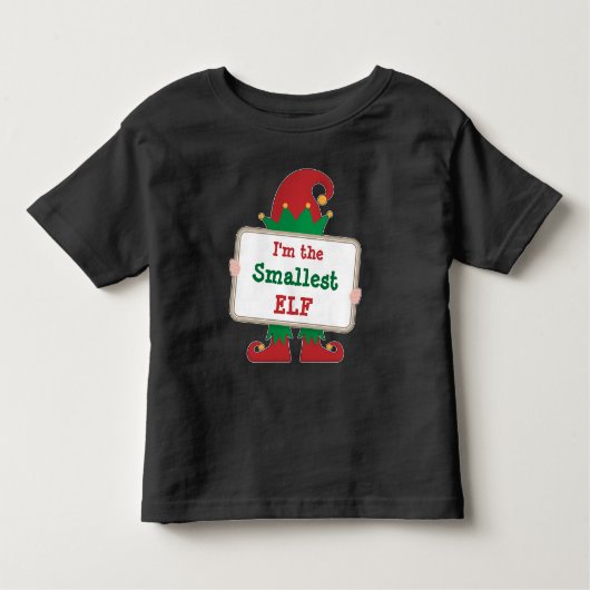 Kleinste Elf | Gepersonaliseerd kerstfeest Elf T-S Kinder Shirts (Voorkant)