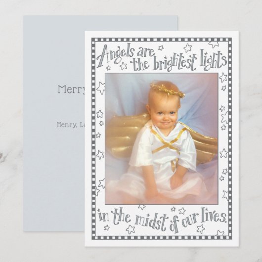 Kleinste engel | Geschetste citaat Feestdagenkaart (Voorkant / Achterkant)