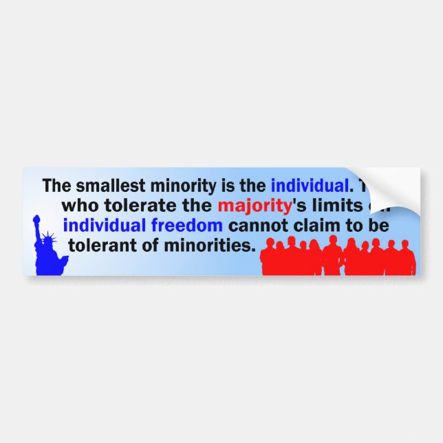 Kleinste minderheid bumpersticker (Voorkant)