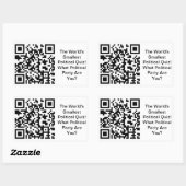 Kleinste politieke quiz ter wereld rechthoekige sticker (Vel)