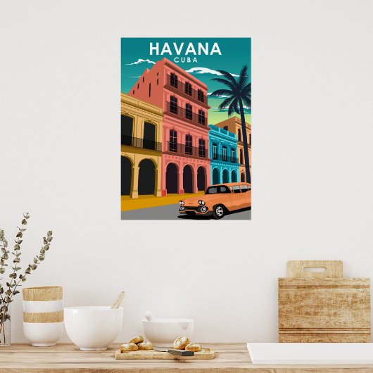 kleinste stad van Havana Cuba Poster (Keuken)