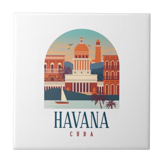kleinste stad van Havana Cuba Tegeltje (Voorkant)