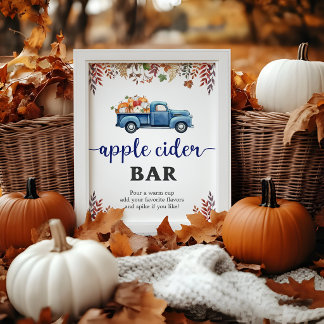 Kleintje Pompoen Baby Shower Appelcider Bar Bord Poster