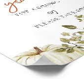 Kleintje Pompoen Baby Shower Bedankbordje Poster (Hoek)