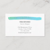 Kleintstripes Elegant Blue Green Minimal Visitekaartje (Achterkant)