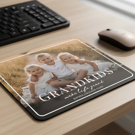 Kleinzonen maken het leven grand wit script foto muismat