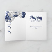 Kleinzoon 17e verjaardag Navy Balloon Kaart (Binnen)