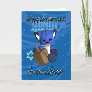 Kleinzoon 1e Chanoeka Kaart Fox