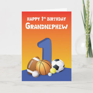 Kleinzoon 1e verjaardag sportballen kaart