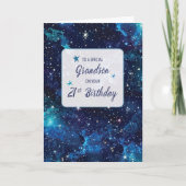 Kleinzoon 21e verjaardag Sterren in Galaxy Sky Kaart (Voorkant)