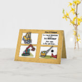 Kleinzoon 2e verjaardag Personaliseer naam Trucks Kaart (Gele Bloem)