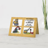 Kleinzoon 2e verjaardag Personaliseer naam Trucks Kaart (Voorkant)