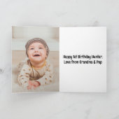 Kleinzoon 6 jaar oude draak verjaardag kaart (Binnen)