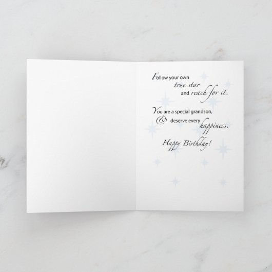 Kleinzoon Aangepaste Leeftijd Verjaardag Ster Insp Kaart (Binnen)