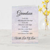 Kleinzoon Aanmoediging Gedicht ontwerp Groet Kaart (Gele Bloem)