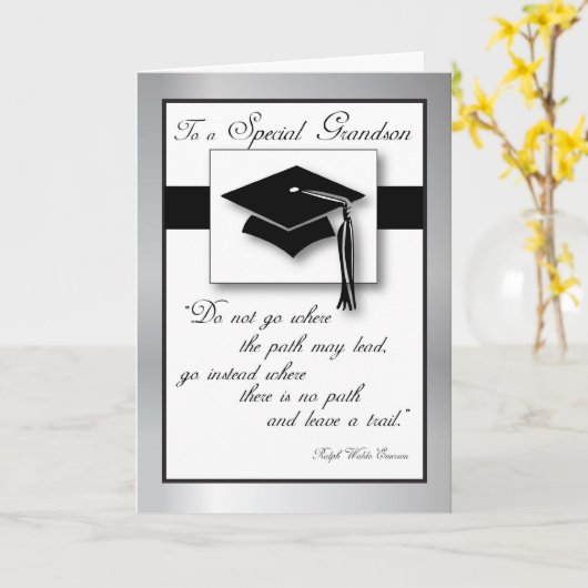 Kleinzoon Afstuderen Pet Kaart (Gele Bloem)