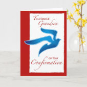 Kleinzoon bevestiging, blauwe duif kaart (Gele Bloem)