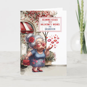Kleinzoon blaast de wensen van Valentijns Feestdagen Kaart
