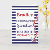 Kleinzoon Brits marineanker gefeliciteerd Kaart (Gele Bloem)