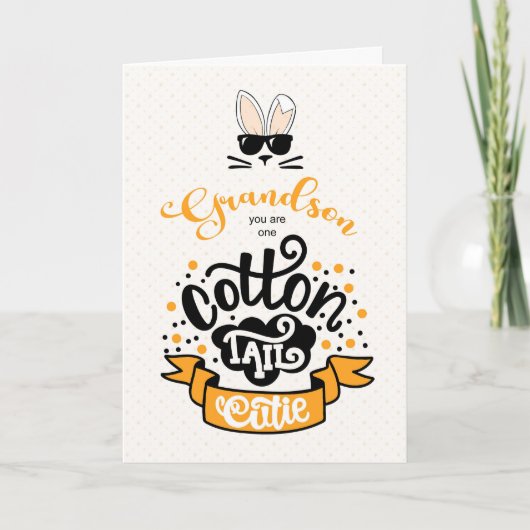 Kleinzoon Cottontail Cutie Pasen Feestdagen Kaart (Voorkant)