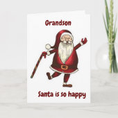 **KLEINZOON** DANCING SANTA JUST FOR YOU KAART (Voorkant)