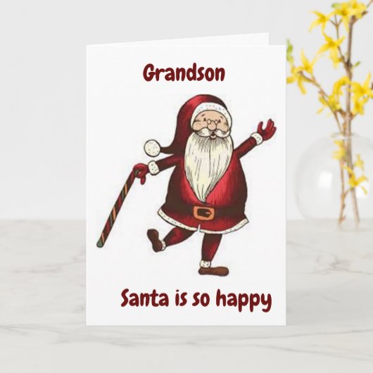 **KLEINZOON** DANCING SANTA JUST FOR YOU KAART (Gele Bloem)