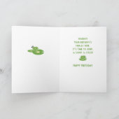 Kleinzoon, de Kikker van de Verjaardag, de Naam Kaart (Binnen)