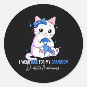 Kleinzoon Diabetes Bewustzijn Grafisch Ronde Sticker