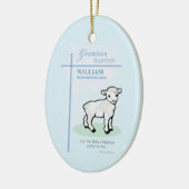 Kleinzoon Doop Blauw Lam Gepersonaliseerd Keramisch Ornament (Links)