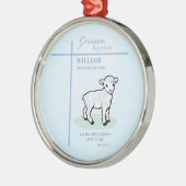 Kleinzoon Doop Blauw Lam Gepersonaliseerd Metalen Ornament (Links)