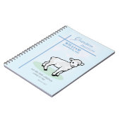 Kleinzoon Doop Blauw Lam Gepersonaliseerd Notitieboek (Linkerzijde)