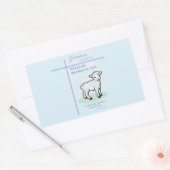 Kleinzoon Doop Blauw Lam Gepersonaliseerd Rechthoekige Sticker (Envelop)