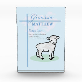 Kleinzoon Doop Blauwe Jongen Lam Gepersonaliseerd Acryl Prijs