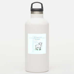 Kleinzoon Doop Blauwe Jongen Lam Gepersonaliseerd Sticker