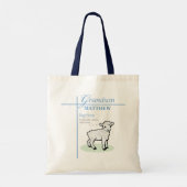 Kleinzoon Doop Blauwe Jongen Lam Gepersonaliseerd Tote Bag (Achterkant)