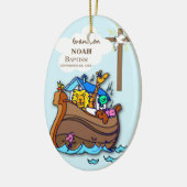 Kleinzoon Doop Noah's Ark Gepersonaliseerd Keramisch Ornament (Links)