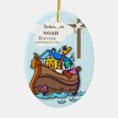 Kleinzoon Doop Noah's Ark Gepersonaliseerd Keramisch Ornament (Voorkant)