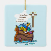 Kleinzoon Doop Noah's Ark Gepersonaliseerd Keramisch Ornament (Achterkant)