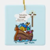 Kleinzoon Doop Noah's Ark Gepersonaliseerd Keramisch Ornament (Voorkant)