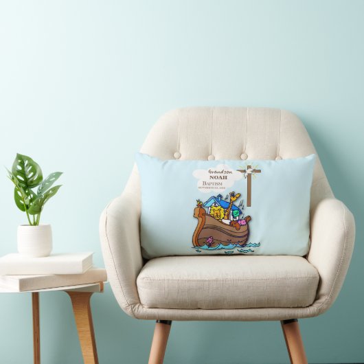 Kleinzoon Doop Noah's Ark Gepersonaliseerd Kussen (Stoel)