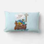 Kleinzoon Doop Noah's Ark Gepersonaliseerd Kussen (Voorkant)
