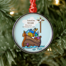 Kleinzoon Doop Noah's Ark Gepersonaliseerd Metalen Ornament