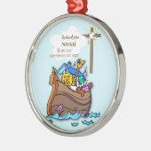 Kleinzoon Doop Noah's Ark Gepersonaliseerd Metalen Ornament (Links)